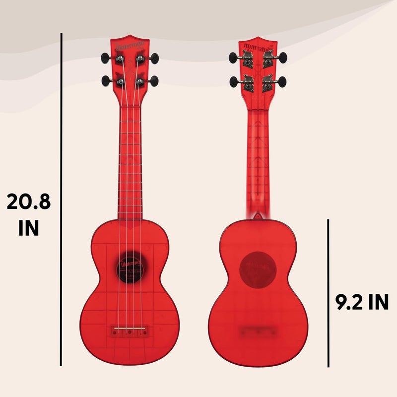 Kala Ukulele Maritime Red 4 String Soprano Ukulele from the Waterman Sea Glass Collection, Classroom Instruments - Image 4